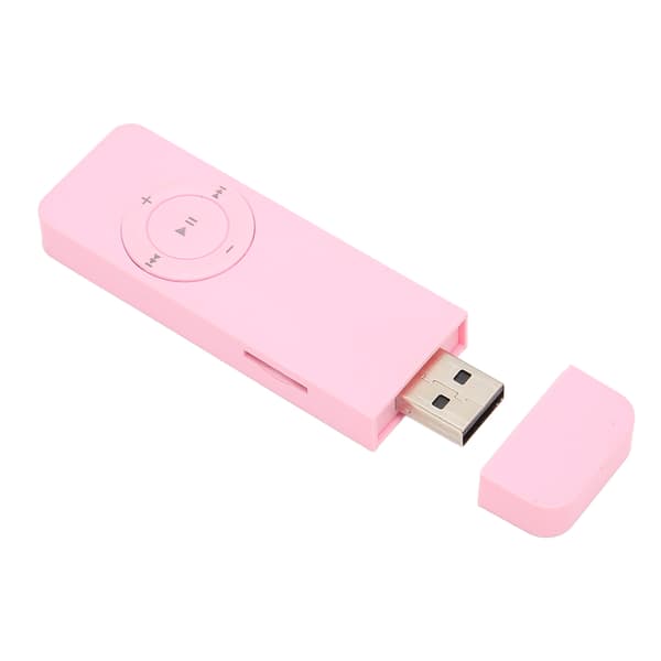 MP3-spiller tapsfri lydstøtte opptil 64 GB mini musikkspiller for studenter, løping, reise, rosa