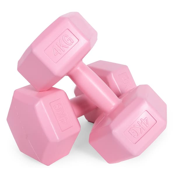 Hex håndvægtsæt 2x4 kg, rosa, ModernHome