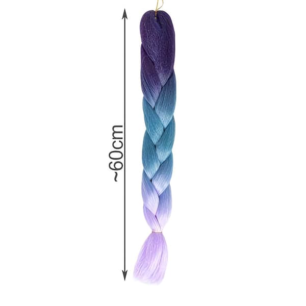 Syntetiska hårflätor ombre blå/violett W10342