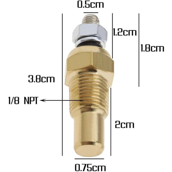 Olie-/vandtemperatursensor 1/8\" NPT 0-150°C messing enhedssender elektrisk måler