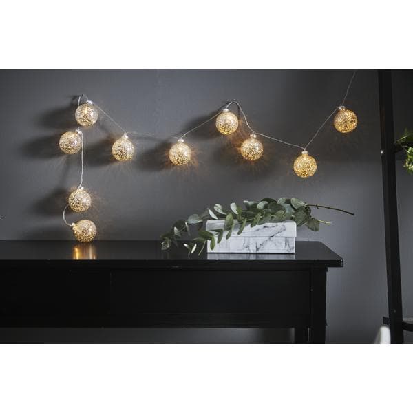 Valoketju Glitter 10 palloa Hopea Silver silver