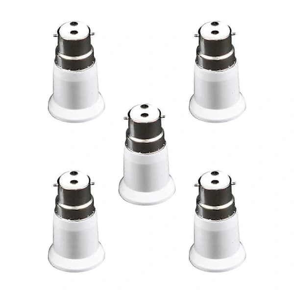 5 Pcs B22 to E27 Light Socket Adapter Durable, Lighting Accessories, Bayonet to Screw Mount for Lamp Bulb