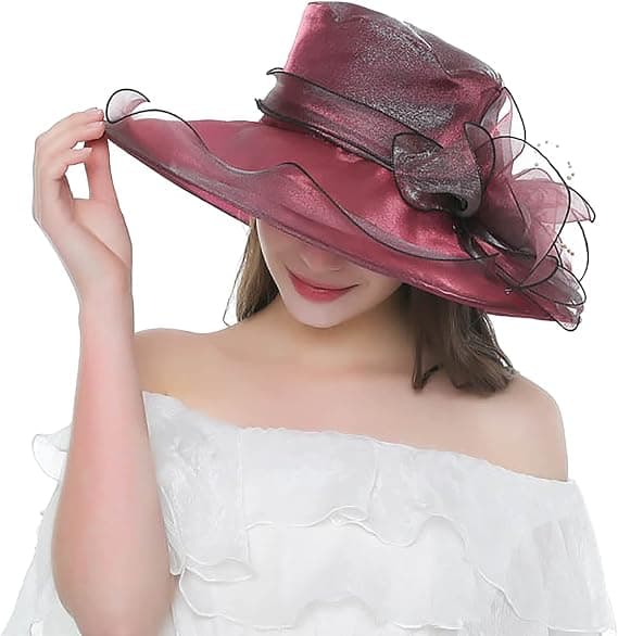 Organza Mesh Solhat til Kvinder, Bredskygget