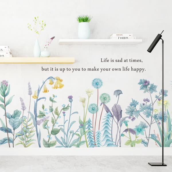 1 st. Akvarell Vilda Blommor Växter Väggdekal