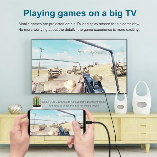 USB C - HDMI-kaapeli (1,8 m) - USB C HDMI-kaapeli - 4K Ultra HD, nopea - USB C HDMI-kaapeli