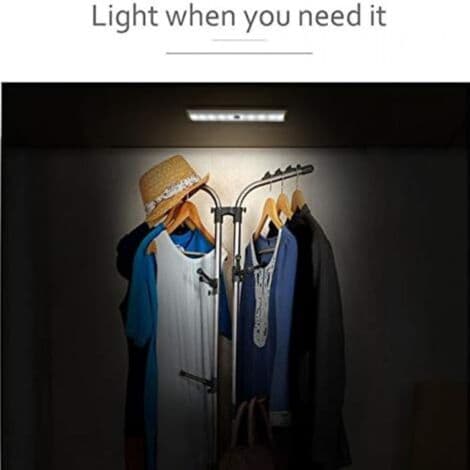 Set of 3 Wireless LED Motion Sensor Lights - 10 LEDs - Detection Range up to 3 Meters - Tool-Free Installation - Under Cabinet Lighting