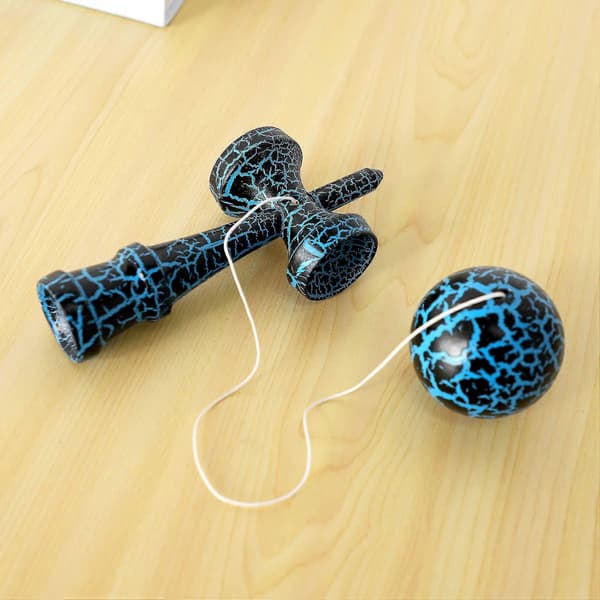 Kendama Legetøj Træ Udendørssport Sort Blå 18,5x7 cm
