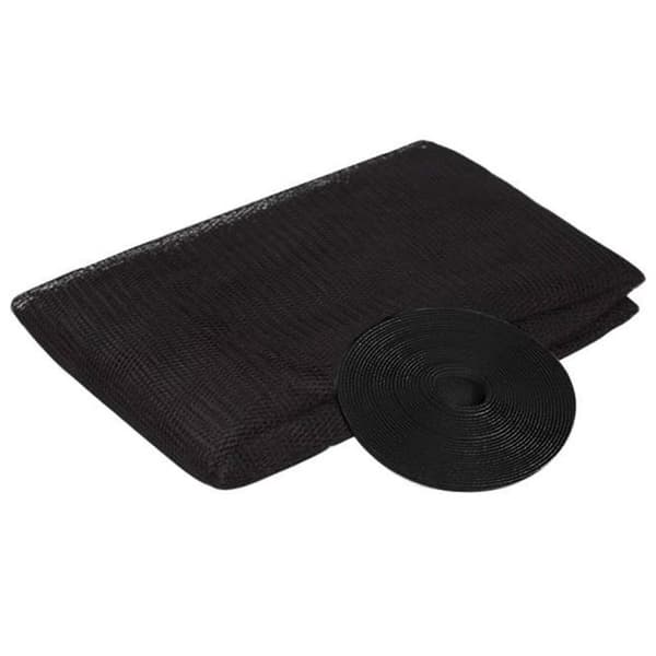 Klipbart Myggenet til Vinduer med Velcro 130x150cm Sort