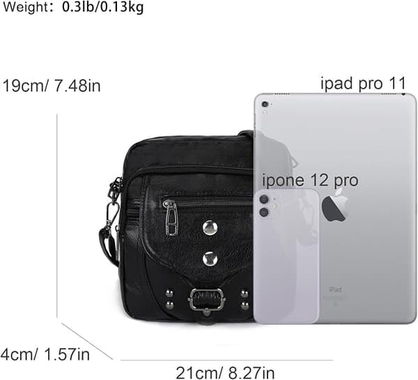 Crossbody-telefonposer til kvinder, små bløde læderpunge, håndtasker, skuldertasker, damer, multifunktionelle tasker Sort Black