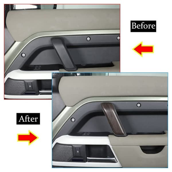 3 Pcs. Car Interior Door Handle Trim for 110 2020-2023 Inner Pull Wood High Version