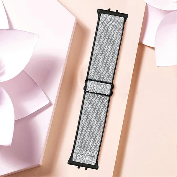 Vævet Armbånd i Elastisk Materiale til Samsung Galaxy Fit3 SM-R390, Sort Kobling Style E Style E