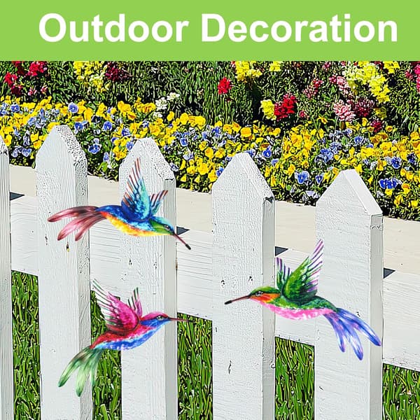 3-pack Kolibri Trädgårdsdekoration i Smidesjärn, 22x17 cm, Utomhus