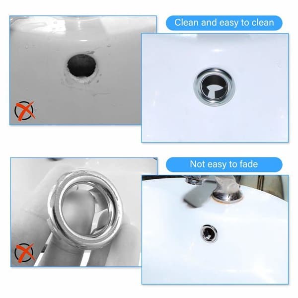 Sink Overflow Ring - AIMOONSA - 6-pack - Chrome - ABS - Easy to Install