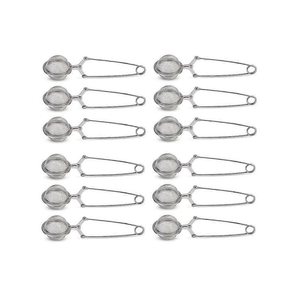 12 Pcs Tea Balls, Premium Stainless Steel Tea Infuser with Handle for Loose Leaf Tea Fine Mesh-FA-