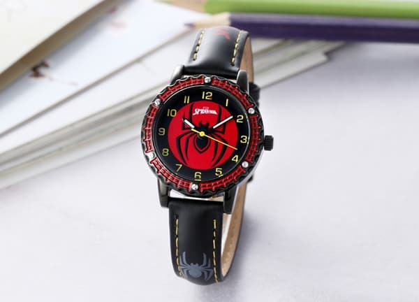 Spider-Man gutteklokke svart stil B