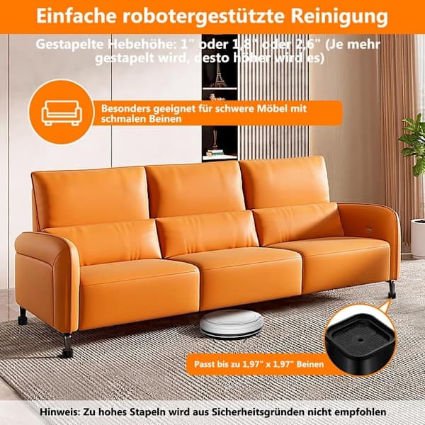 Møbelhøjere, Firkantede Møbelbenhøjere, Sengebenløftere til Borde, Selvklæbende Møbelhøjere til Sofa – Perfekte 32 STK 32PCS 32PCS
