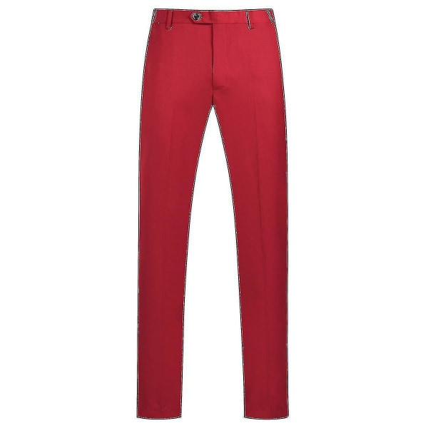 Herredragt Business Casual 3-delt jakkesæt blazerbukser Vest 9 farver Z Hotsælgende varer Red M