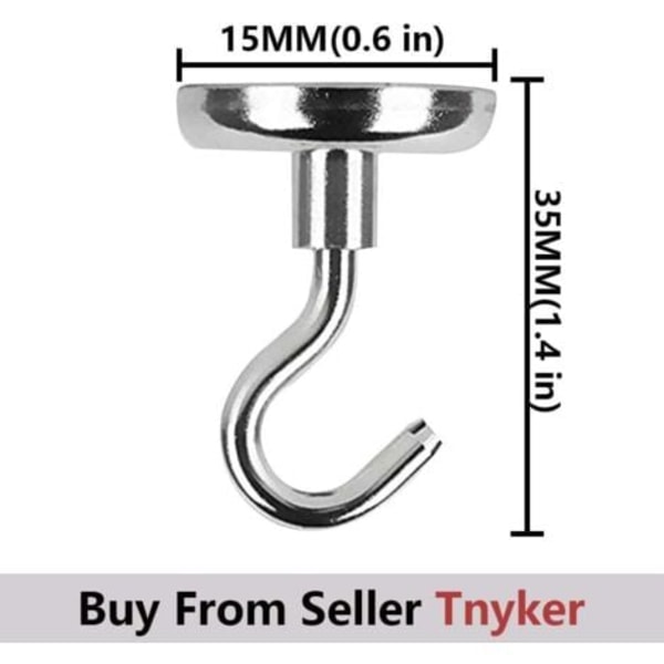 12 stk. magnetiske kroker med neodymmagneter, krokmagneter, kraftig neodymmagnet trekkraft på 5,5 kg.ca