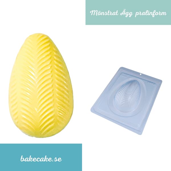 Praline Mold Patterned Egg 250g Chocolate Mold - BWB 9335 - Special 3 Part Mold Transparent transparent