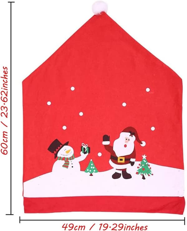 Julstolsöverdrag Tomteluva Röd Snögubbe, 4 st