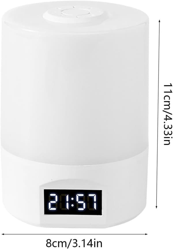 LED-lampe, oppladbar, trefargeskiftende, hvit