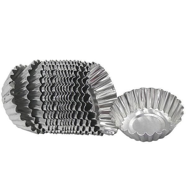 20 stk. aluminium æggetærteforme, non-stick runde bageforme til muffins og tærter