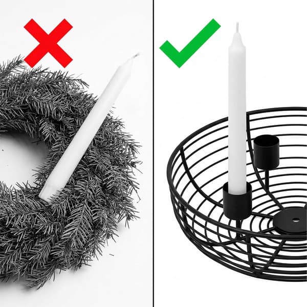 Adventskrans av gullfarget metalltråd – 20,5 cm stålholder