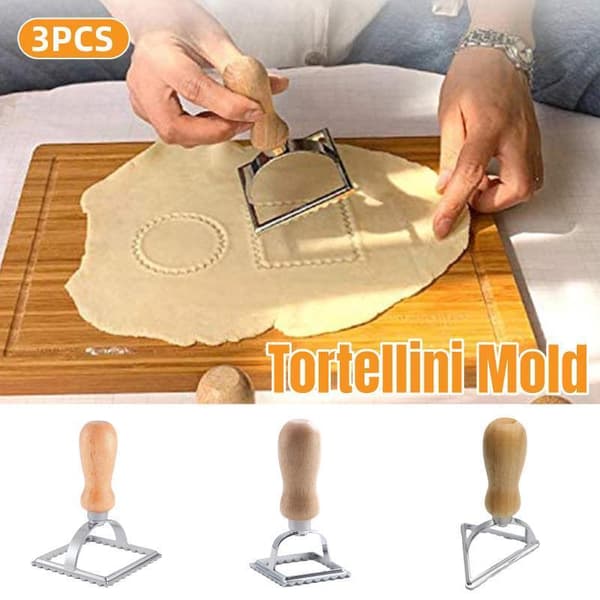 3 stk. Dumplingformer med preget mønster, kakeformer med blondemønster for baking