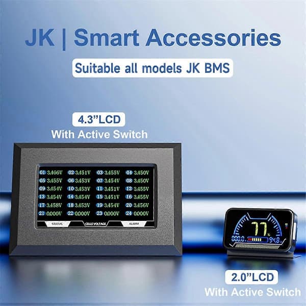 BMS Accessory 2 Inch LCD Screen with Active Switch for JK Smart BMS