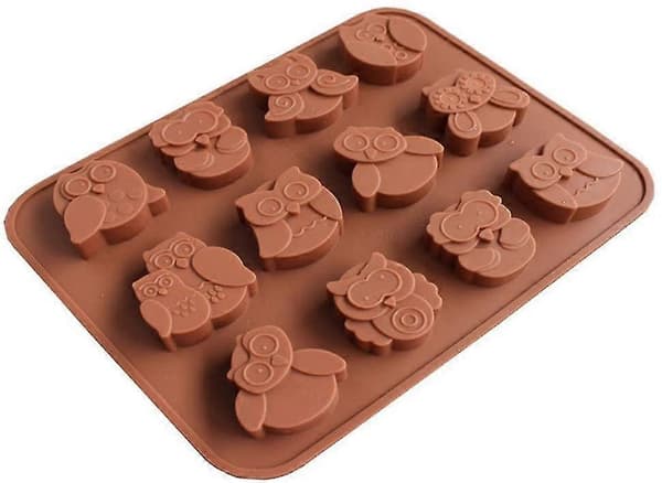 Premium Silikone Bageform/Muffinsform Til Muffins, Cupcakes, Kager, Budding, Isterninger Og Gelé - Ugle Bageform Til Imponerende Kreationer, Høj Kvalitet