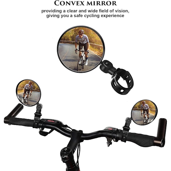 2-pack Universal Bicycle Handlebar Mirrors, Swivel Reflector, Handle