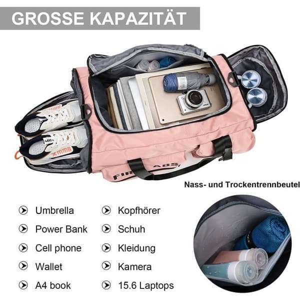 Urheilukassi 65 litraa - Unisex - Kenkälokero - Ergonominen