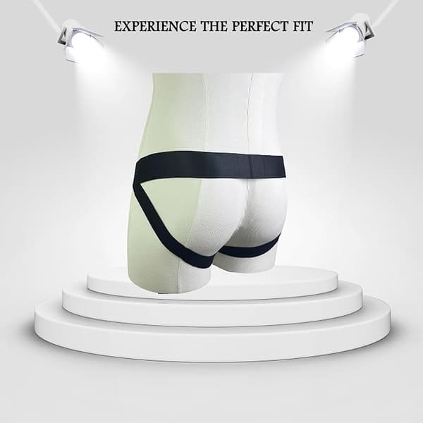 JOCKMAIL Miesten Jockstrap-alushousut Puuvilla Saumattomat Stringit Alusvaatteet Musta XXL