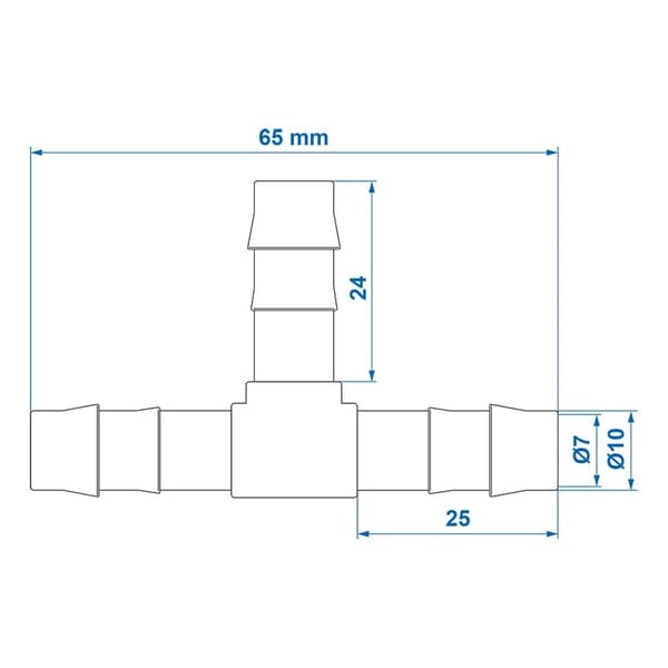 Vattenslangskoppling T-stycke 10mm per st