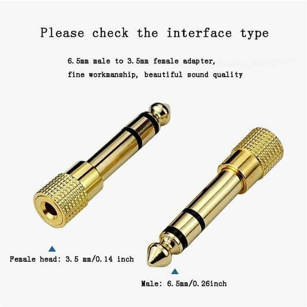 6,35 mm Han til 3,5 mm Hun Jack Adapter, Hovedtelefonlydjack til Lydmixer/Elklaver/Keyboard