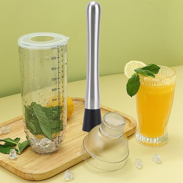 4-pak cocktailmuddler 304 rustfrit stål frugtknuser 9,8\" lang isknuser til barfest og hjem