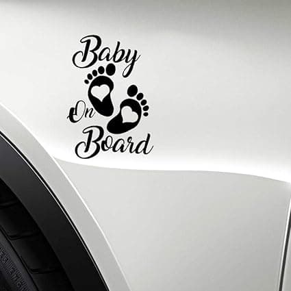 Varningsbilsticker, Baby Car Window Vinyl Dekal Sticker 12.2*17