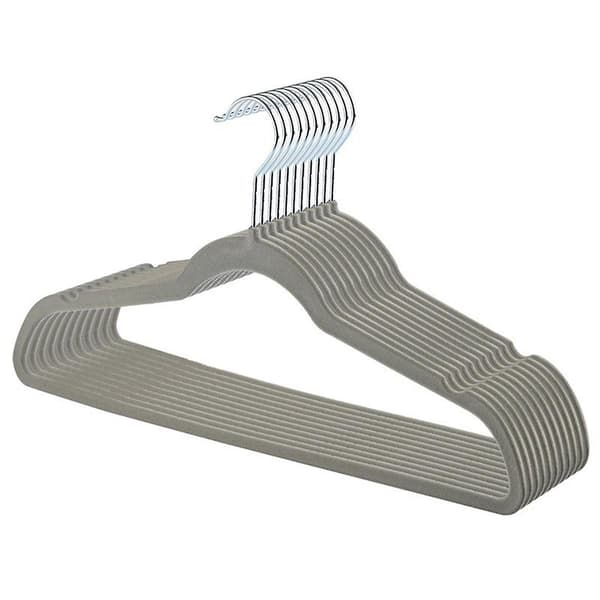 Slim Velvet, Non-Suit Clothes Hanger, Black Silver Hook