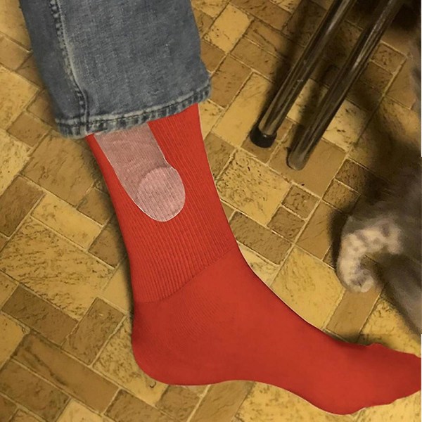 Uutuus Show Off Sukat Funny Miehet Naiset Casual sukat Hauska kuviollinen sukka Red