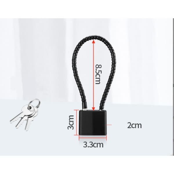 Sæt med 2 kabellåse i rustfrit stål, 55 mm kabel, tyverisikring til cykler