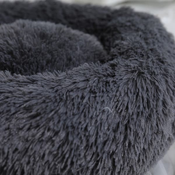 Kæledyrsseng 40 cm Rund Donut Blød, skridsikker og vaskbar - Hunde og katte Lysegrå Seng til hunde Seng til katte Sofa til hunde Sofa til hunde