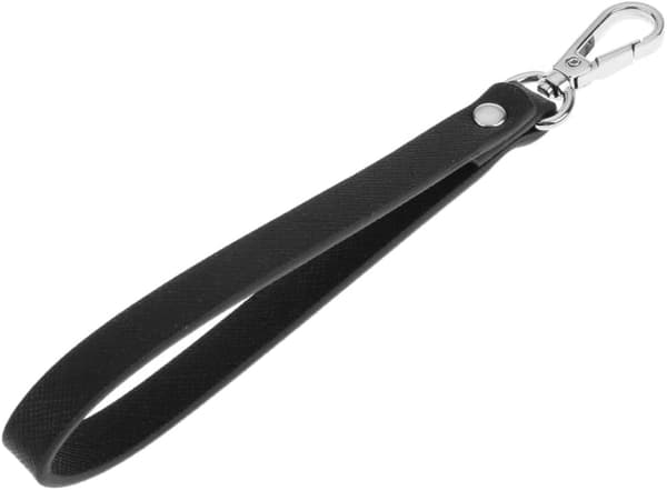 Håndledsrem, erstatning for håndledsrem, nøglering til pung, håndtaske, mobiltelefon, håndledstaske, sort, 19,5 cm