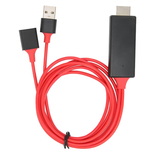 HDTV-kabeladapter 1080P HD Multimedia Interface-kabeladapter til iPhone TV-skærmprojektor Rød