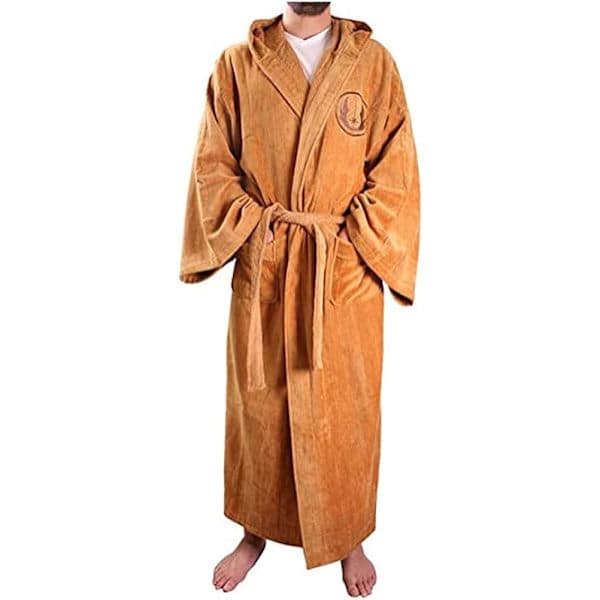 Jedi-badekåbe til voksne med hætte, blød og varm fleece-morgenkåbe