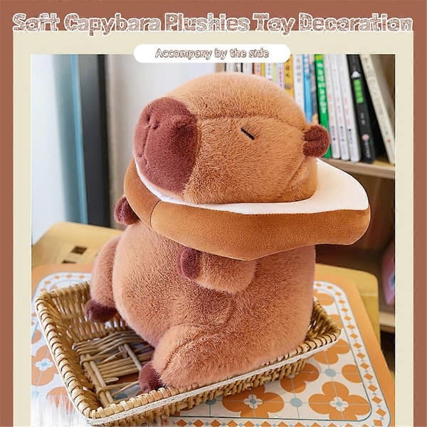 Söpö kapybara-pehmolelu tyyny leivällä Kawaii pehmeä kapybara-pehmonukke