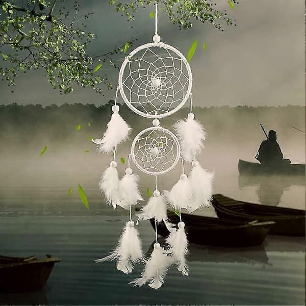Dreamcatcher with Feather Rings, Mysterious Dreamcatcher, Handmade Dreamcatcher