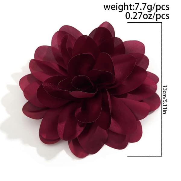 Håndlavet stofblomst reversnål broche charm elegant pynt blå Blue