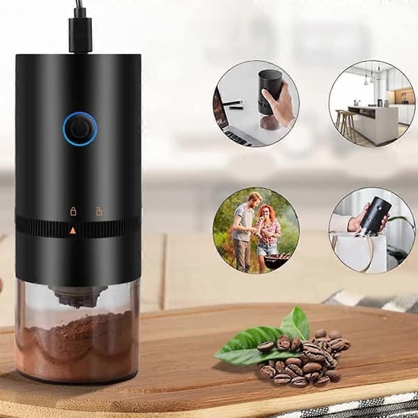 Electric Coffee Grinder with Adjustable Grind Coarseness, Hardness, Compact for Home and Travel