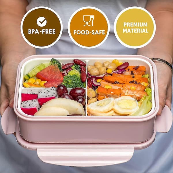 Bento-bokse til voksne - 1400 ml Bento-madkasse til børn - 9 (pink)