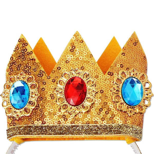Princess Peach Krona Tiara Örhängen Handskar Set Mario Cosplay